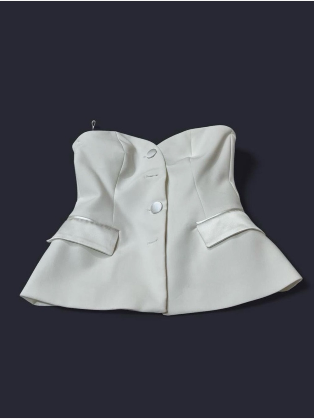 Zara White Strapless Peplum Bustier Top